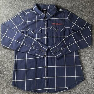 Patagonia Fjord Flannel Shirt Women's L Plaid New Navy Midweight NWT New Belgium